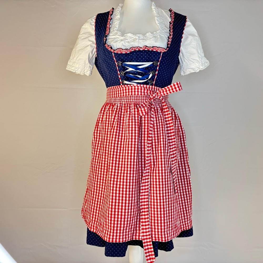 Authentic German Dirndl in USA tones ~Size 14 US Oktoberfest MarJo Set